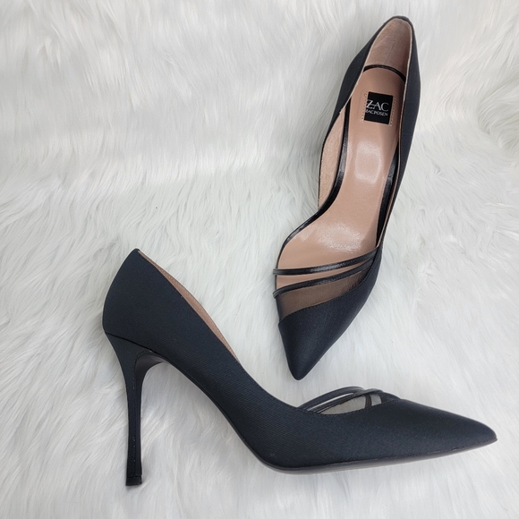 ZAC Zac Posen pointed toe black stiletto heels. - Picture 5 of 9